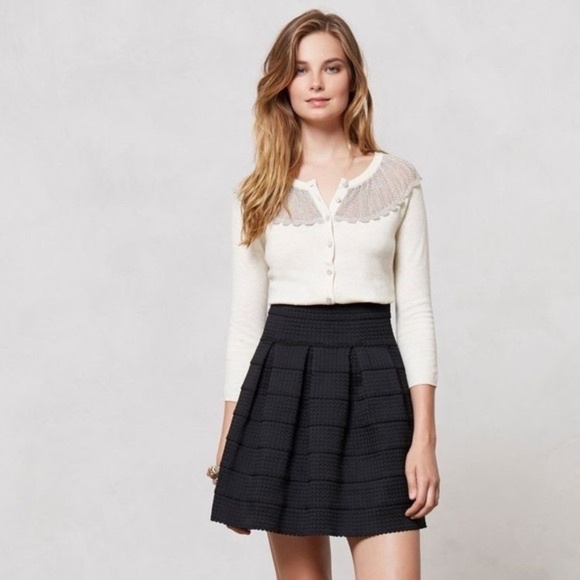 Anthropologie GIRLS FROM SAVOY Black Ponte Bell Skirt Mini Preppy X-Small Small - Picture 6 of 16